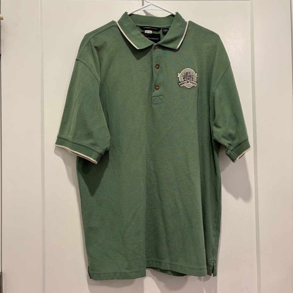Greg Norman Mens 2004 PGA Championship Whistling Straits Polo Shirt Green Large